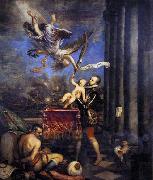 TIZIANO Vecellio Philip II Offering Don Fernando to Victory oil on canvas